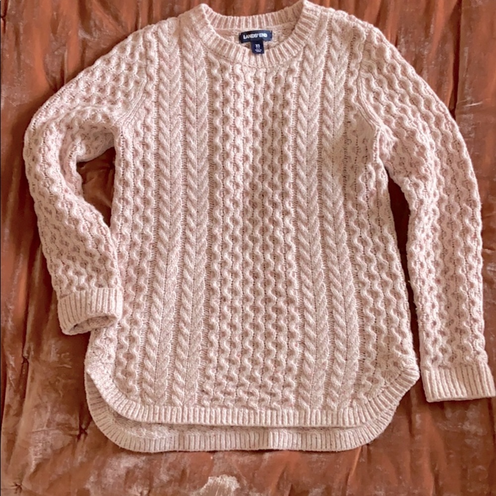 Lands End pink wool sweater, size XS
